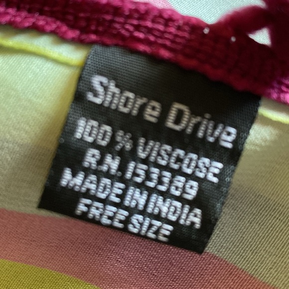 NWT “SHORE DRIVE” Striped Swim Coverup Caftan Tunic 🌸 Semi Sheer FreeSize - Picture 10 of 14